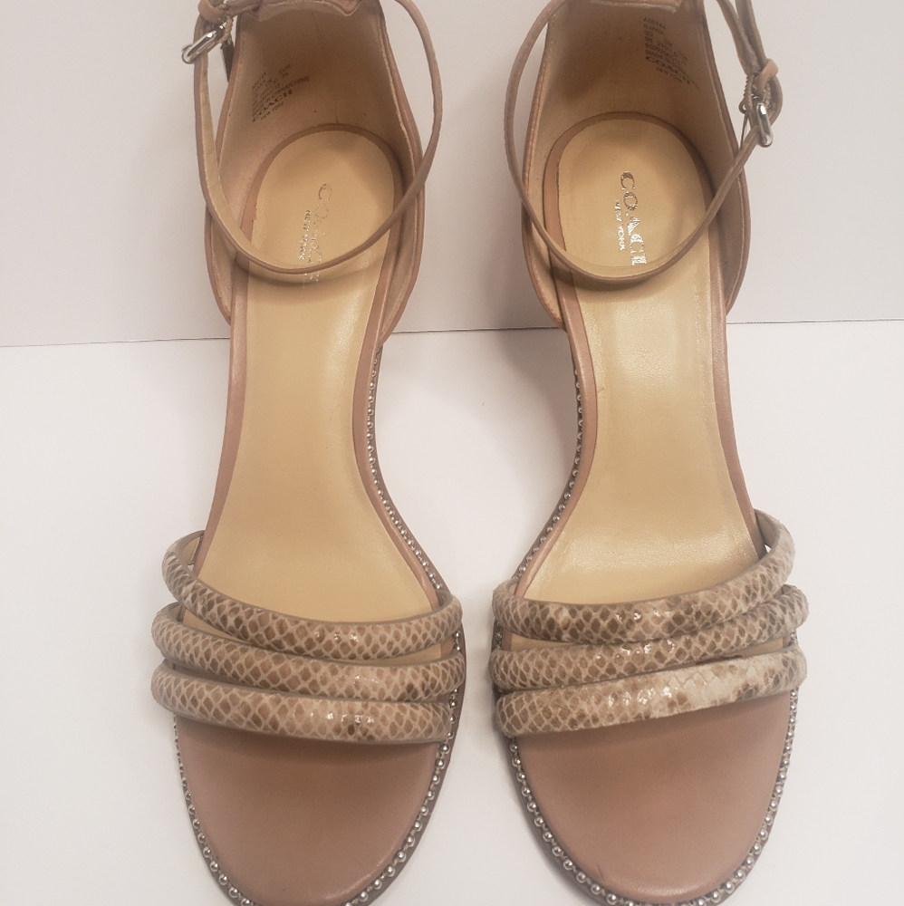 Coach ankle strap stiletto